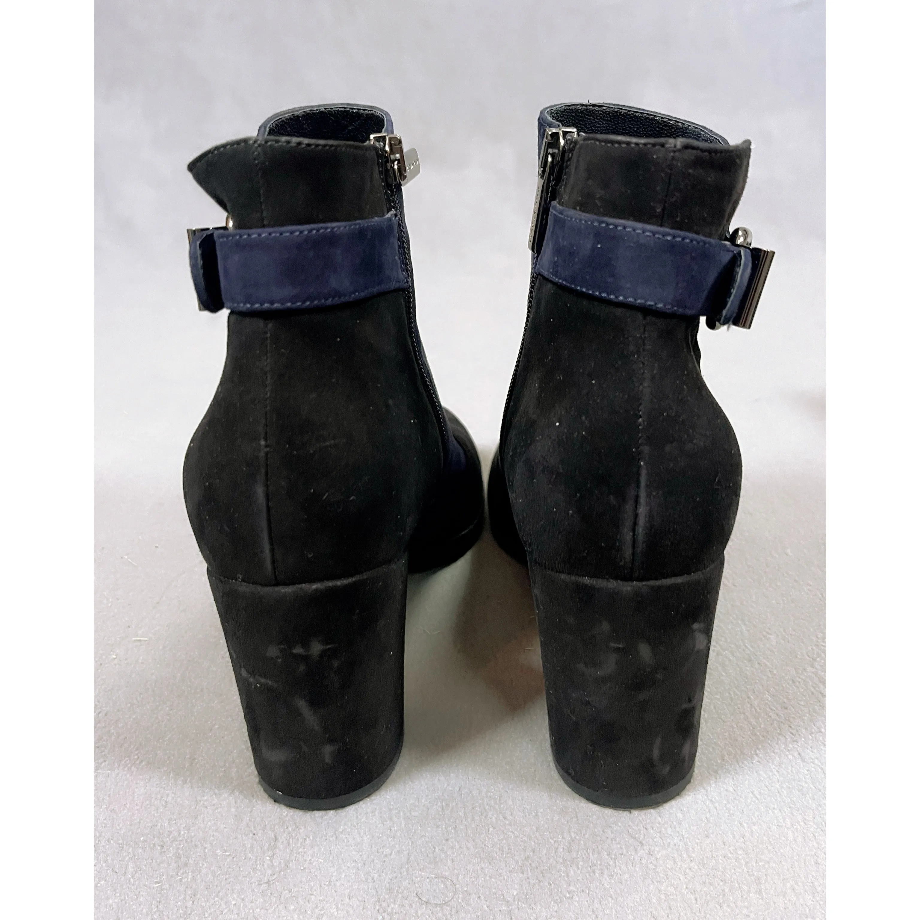 Aquatalia "Elliana" black and navy boots, size 11