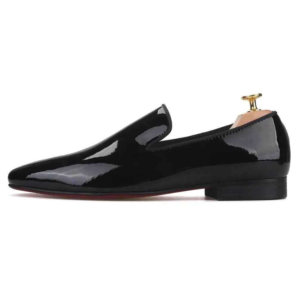 Black Patent Leather Men Loafers - Men Shoes