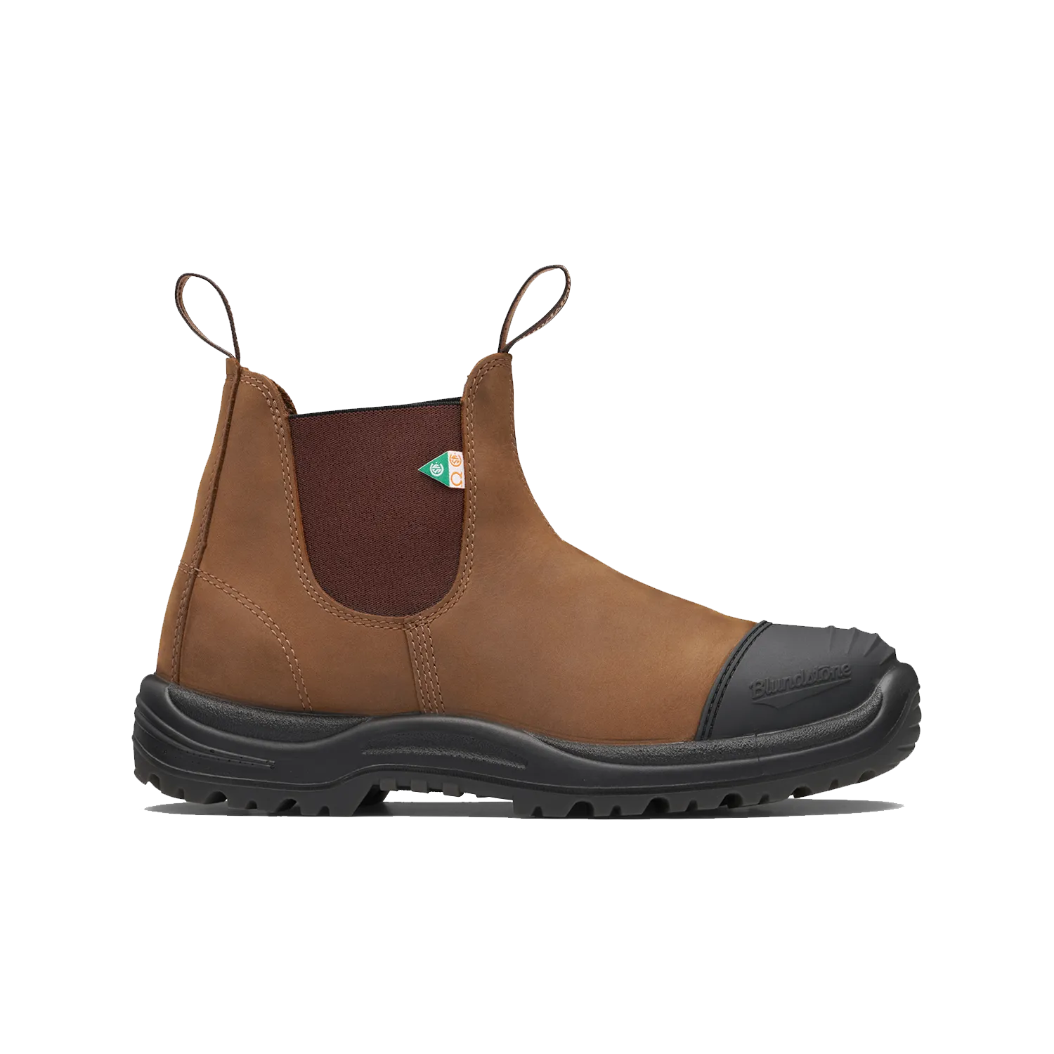 Blundstone 169 Work & Safety Boot Rubber Toe Cap Saddle Brown