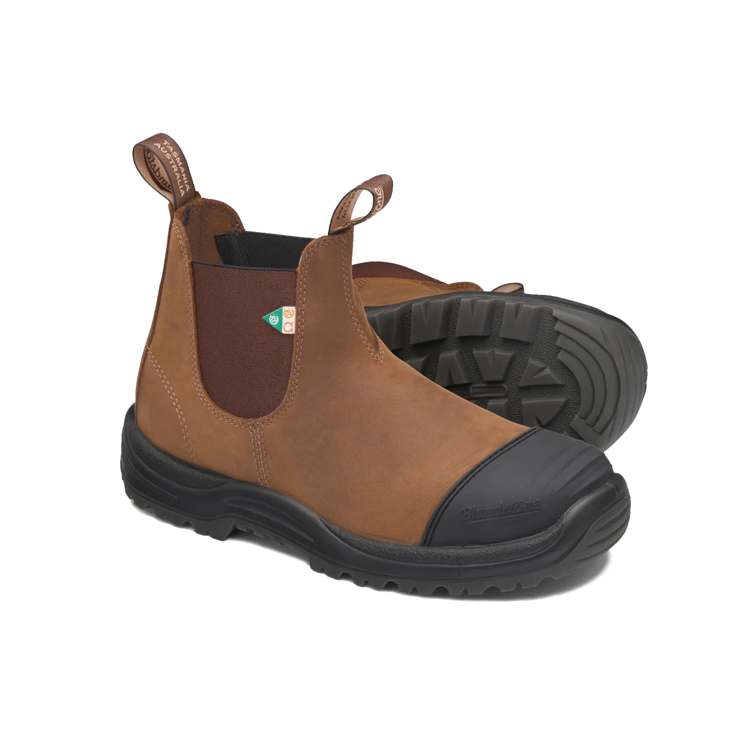 Blundstone 169 Work & Safety Boot Rubber Toe Cap Saddle Brown