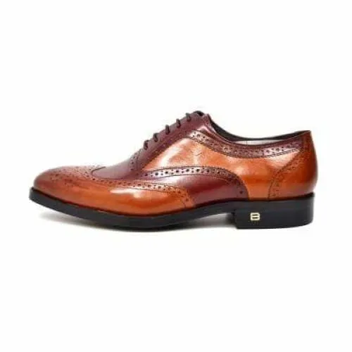 British Walkers Adam Men's Burgundy and Cognac Leather Loafers