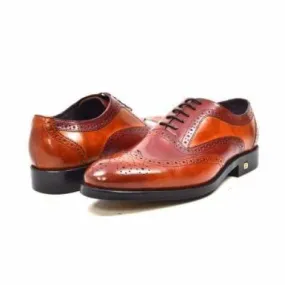 British Walkers Adam Men's Burgundy and Cognac Leather Loafers