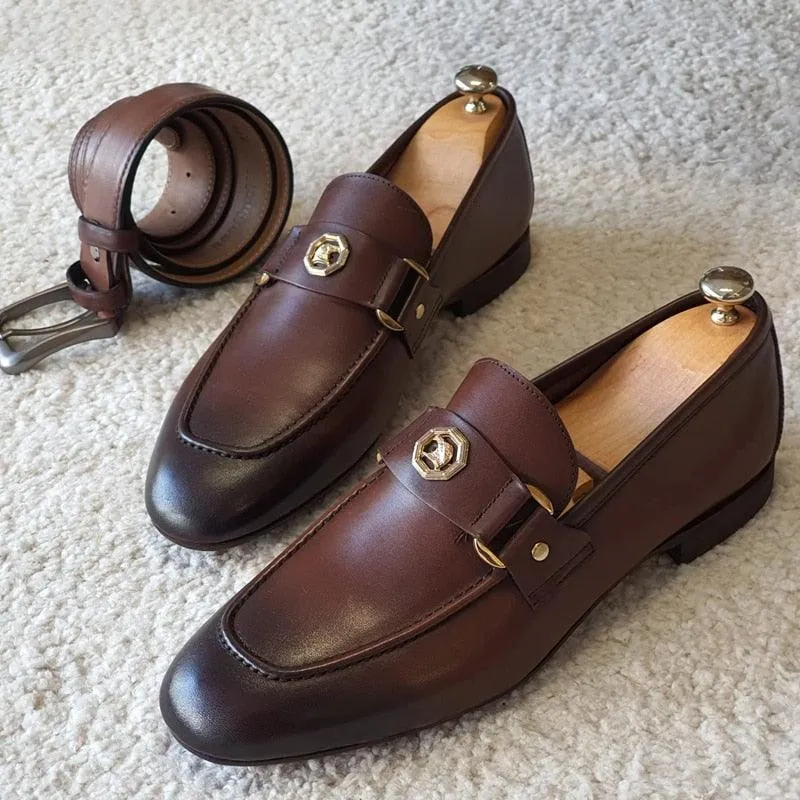 Brown Formal Men Loafers - Men Shoes