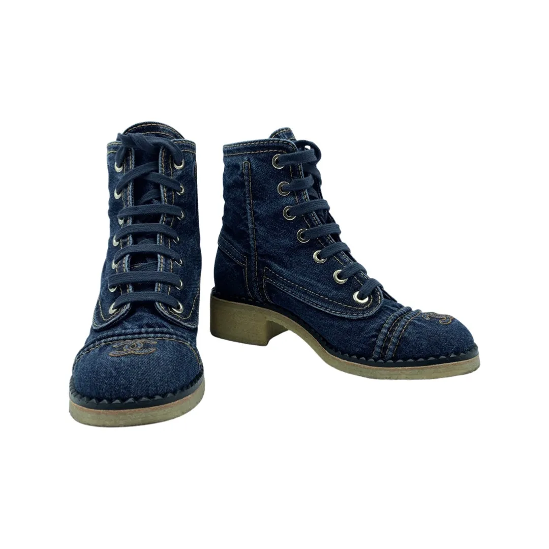 Chanel 20P Denim Boots