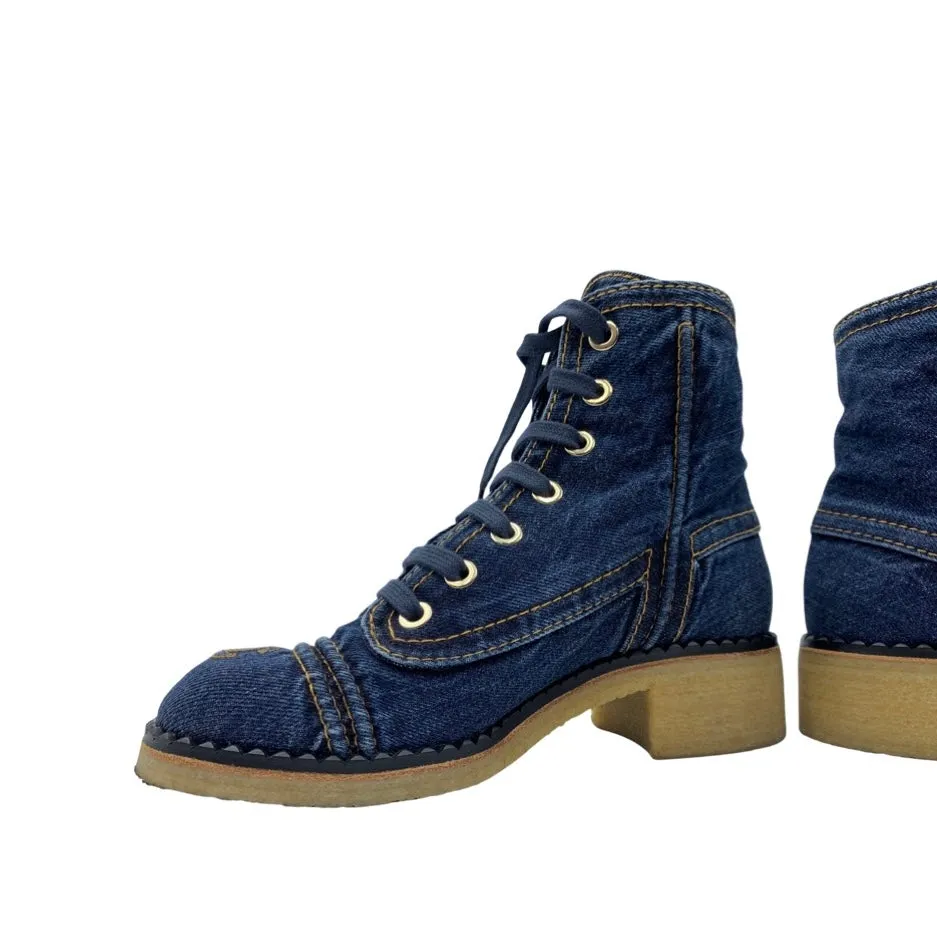 Chanel 20P Denim Boots