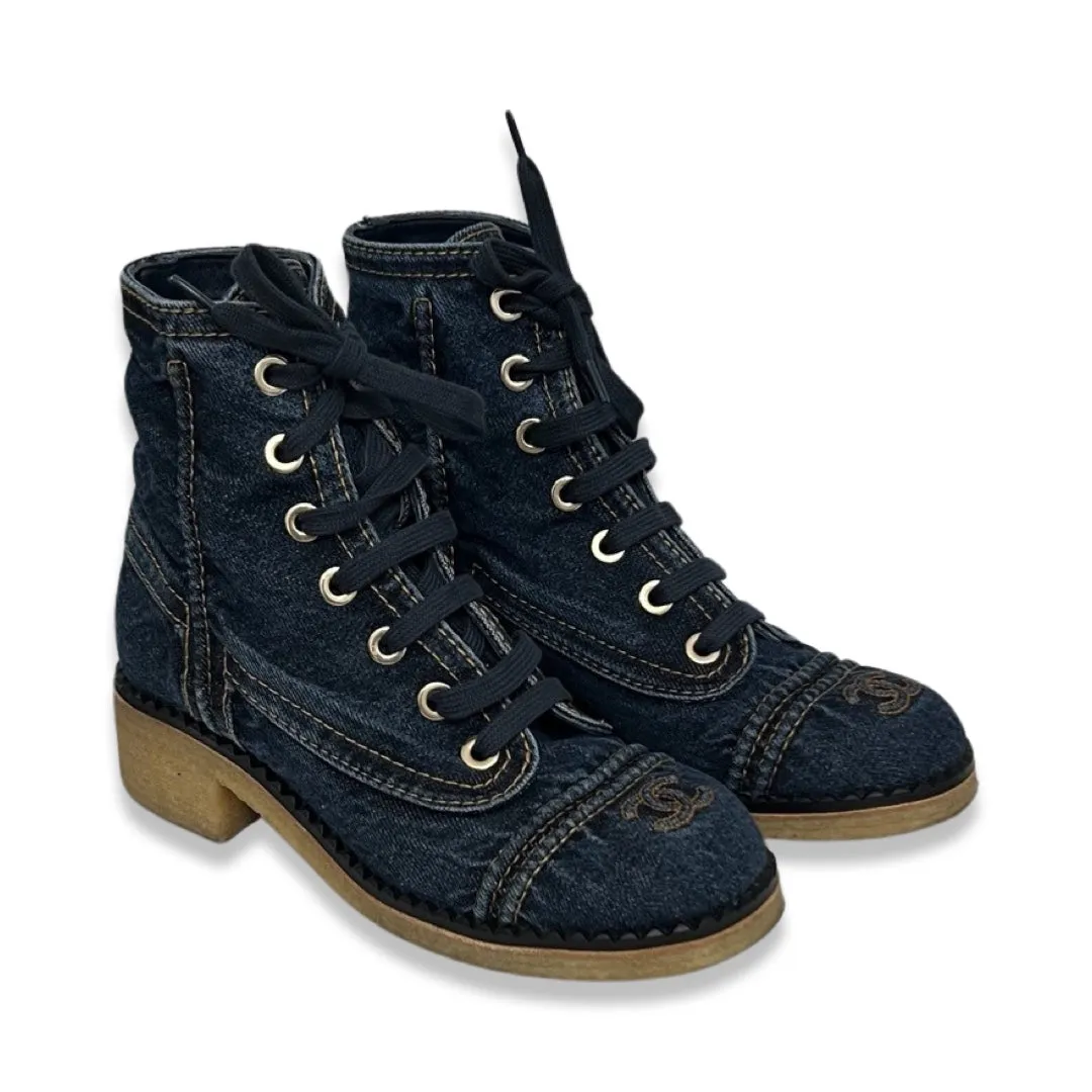 Chanel 20P Denim Boots