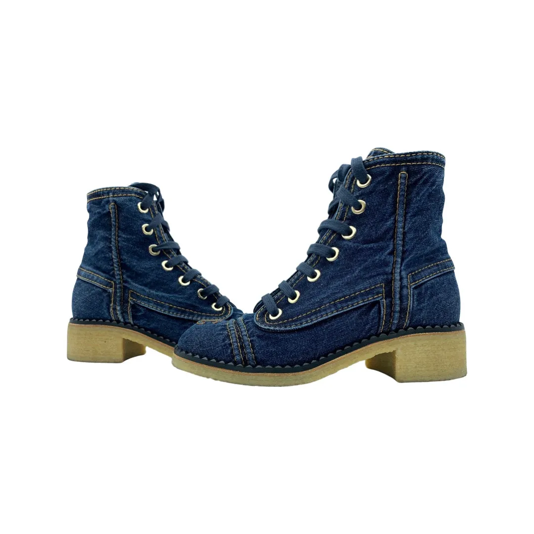 Chanel 20P Denim Boots