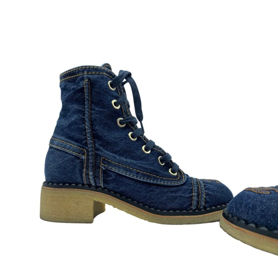 Chanel 20P Denim Boots