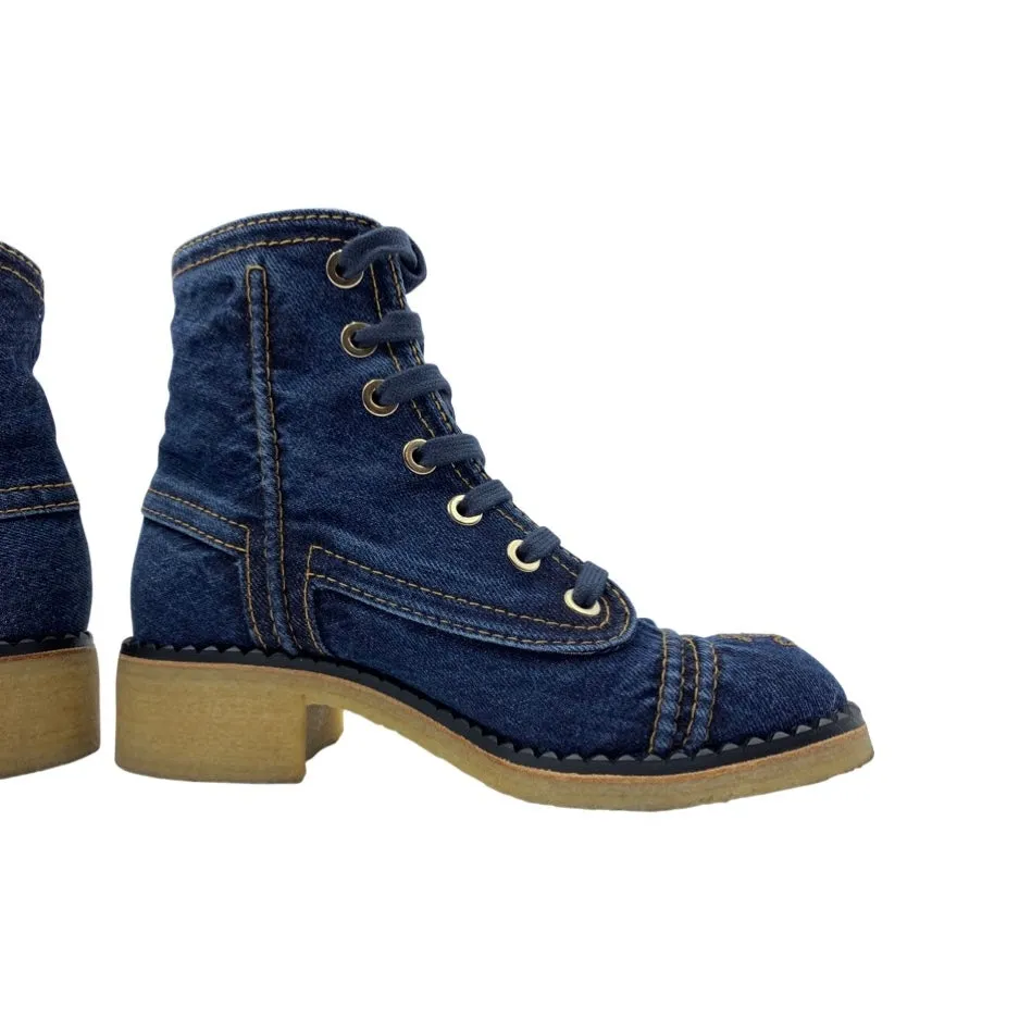 Chanel 20P Denim Boots