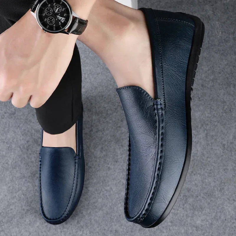 Classic Men's Slip-On Loafers with Smooth Finish