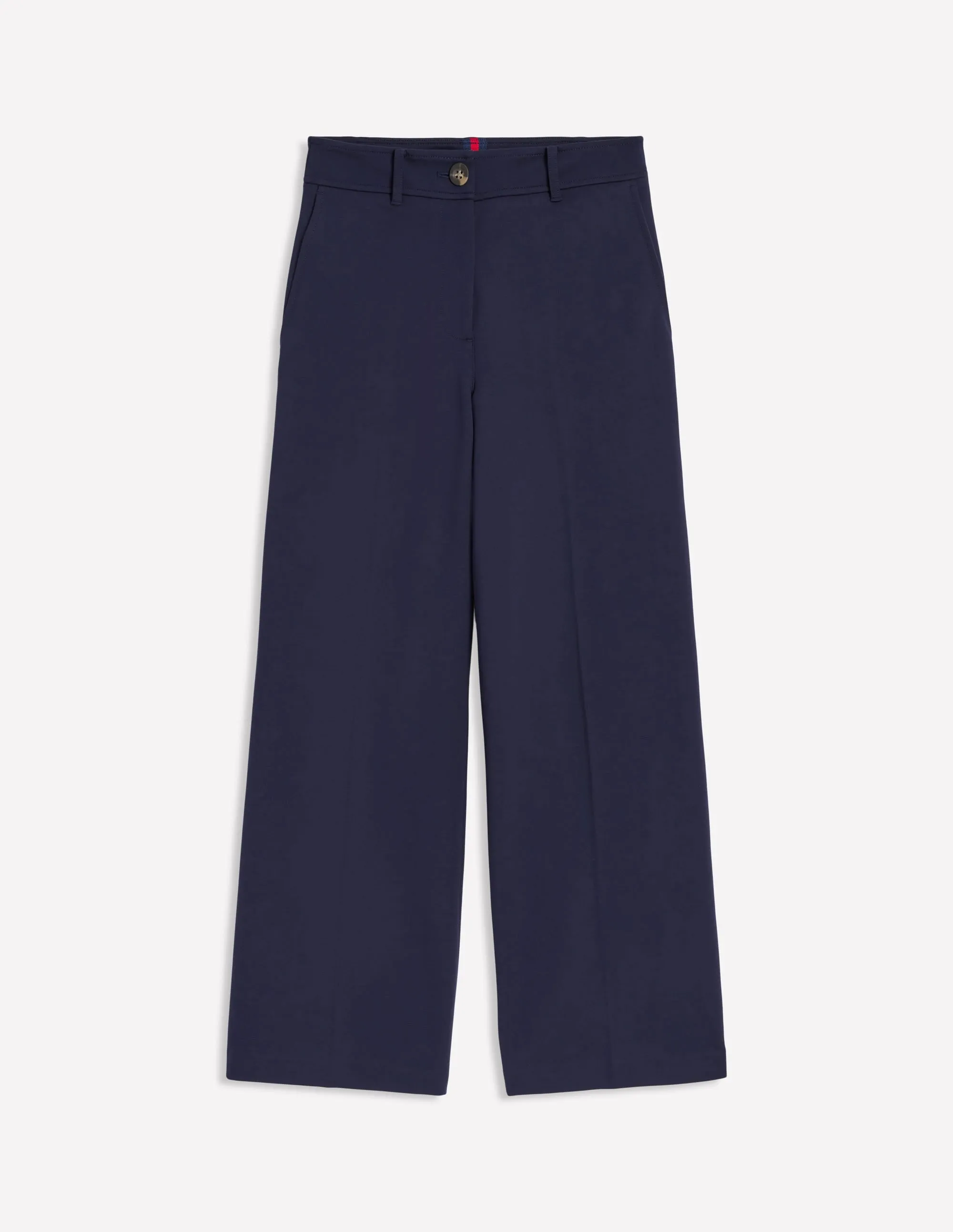 Cropped Ponte Trousers-Navy