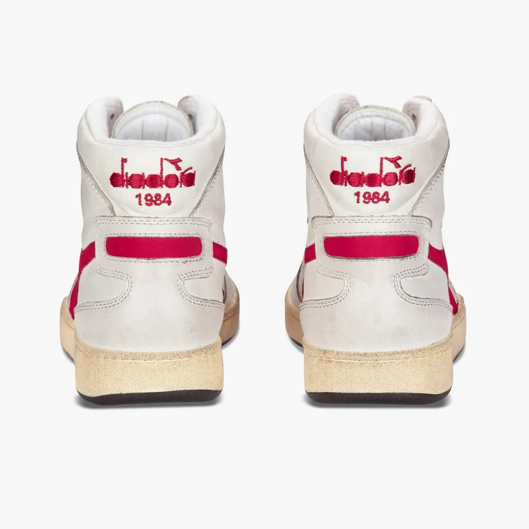 Diadora Heritage - Mi Basket Used - White/Garnet