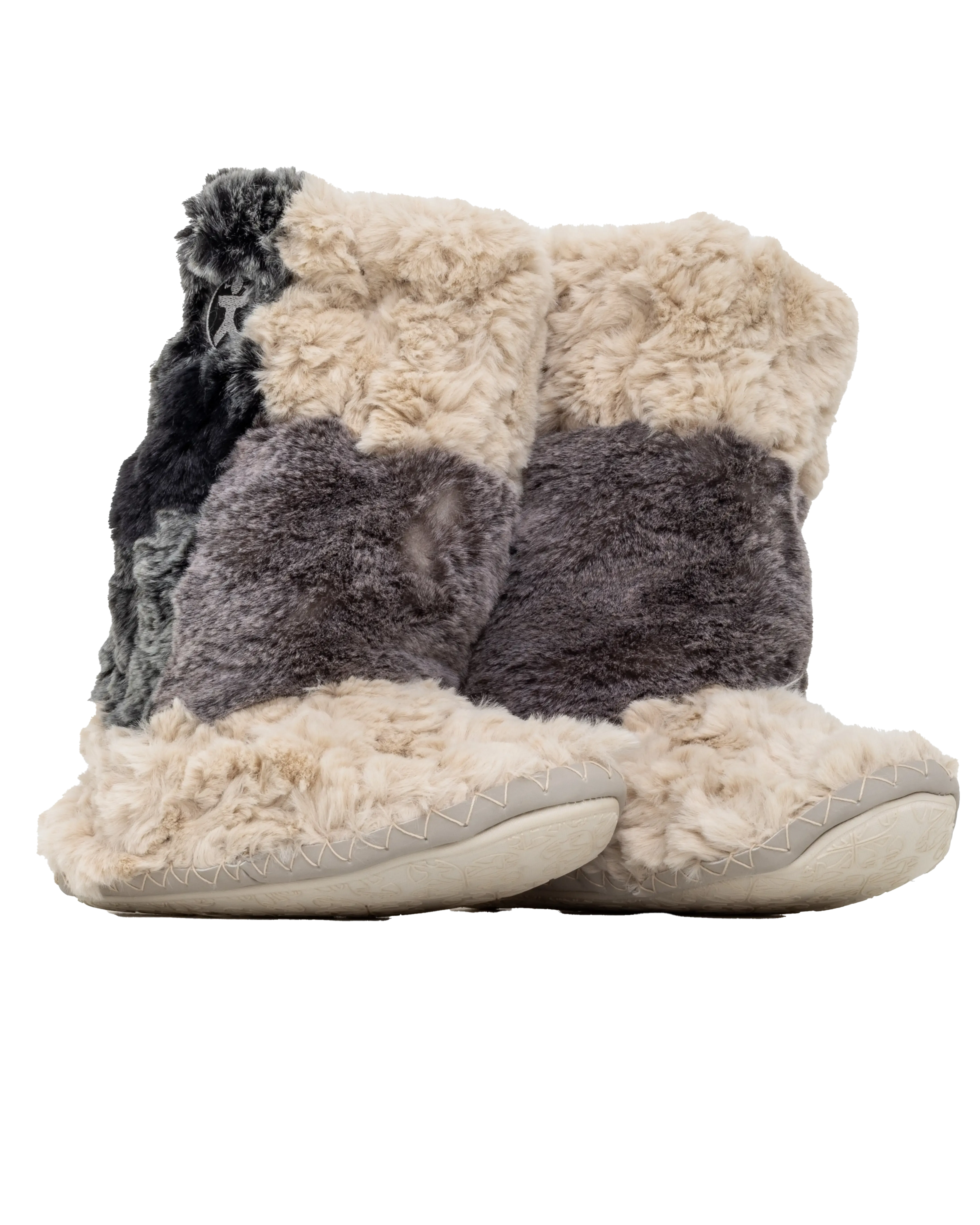 Florence Mid Luxury Faux Fur Slipper Boots in Llama