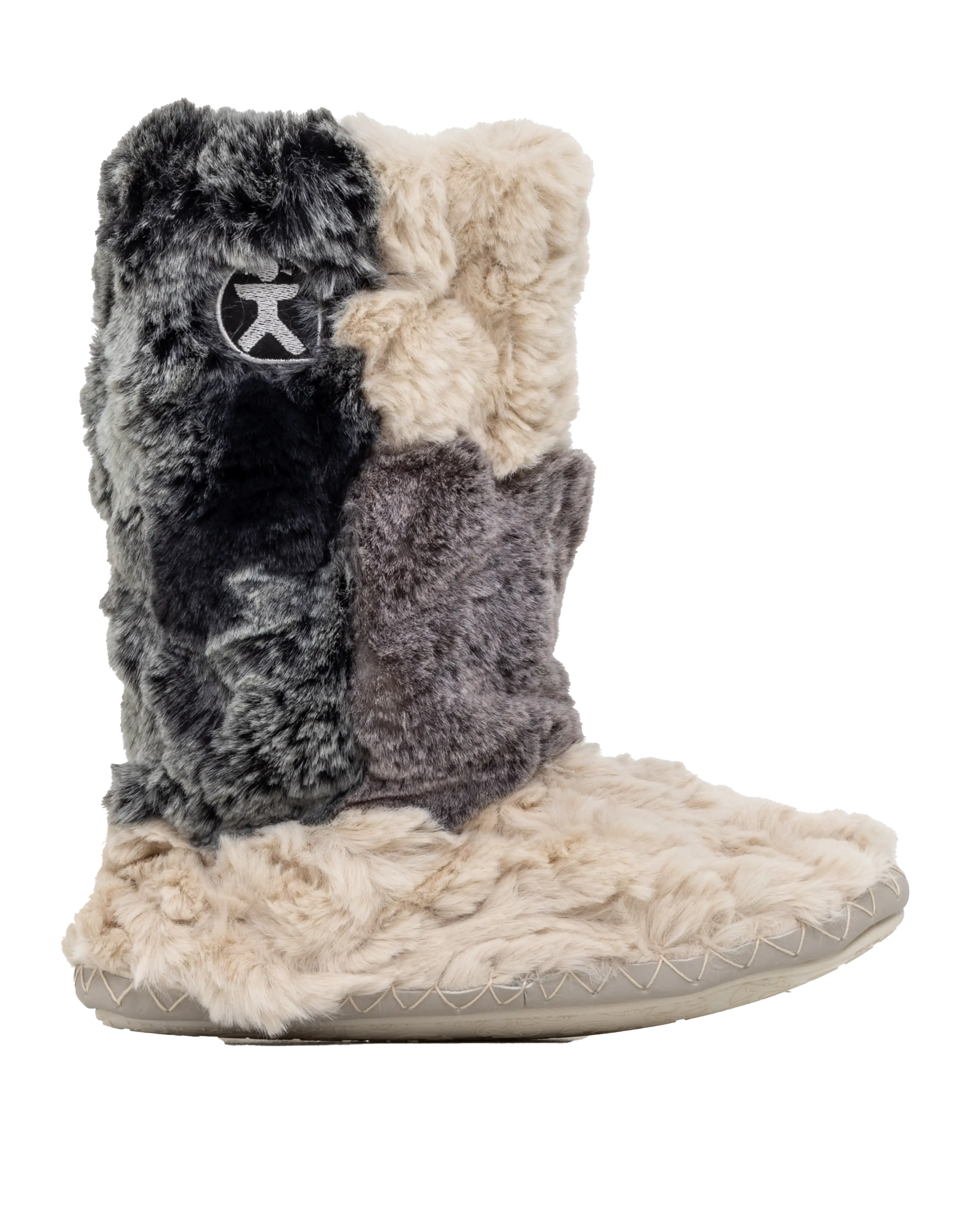 Florence Mid Luxury Faux Fur Slipper Boots in Llama