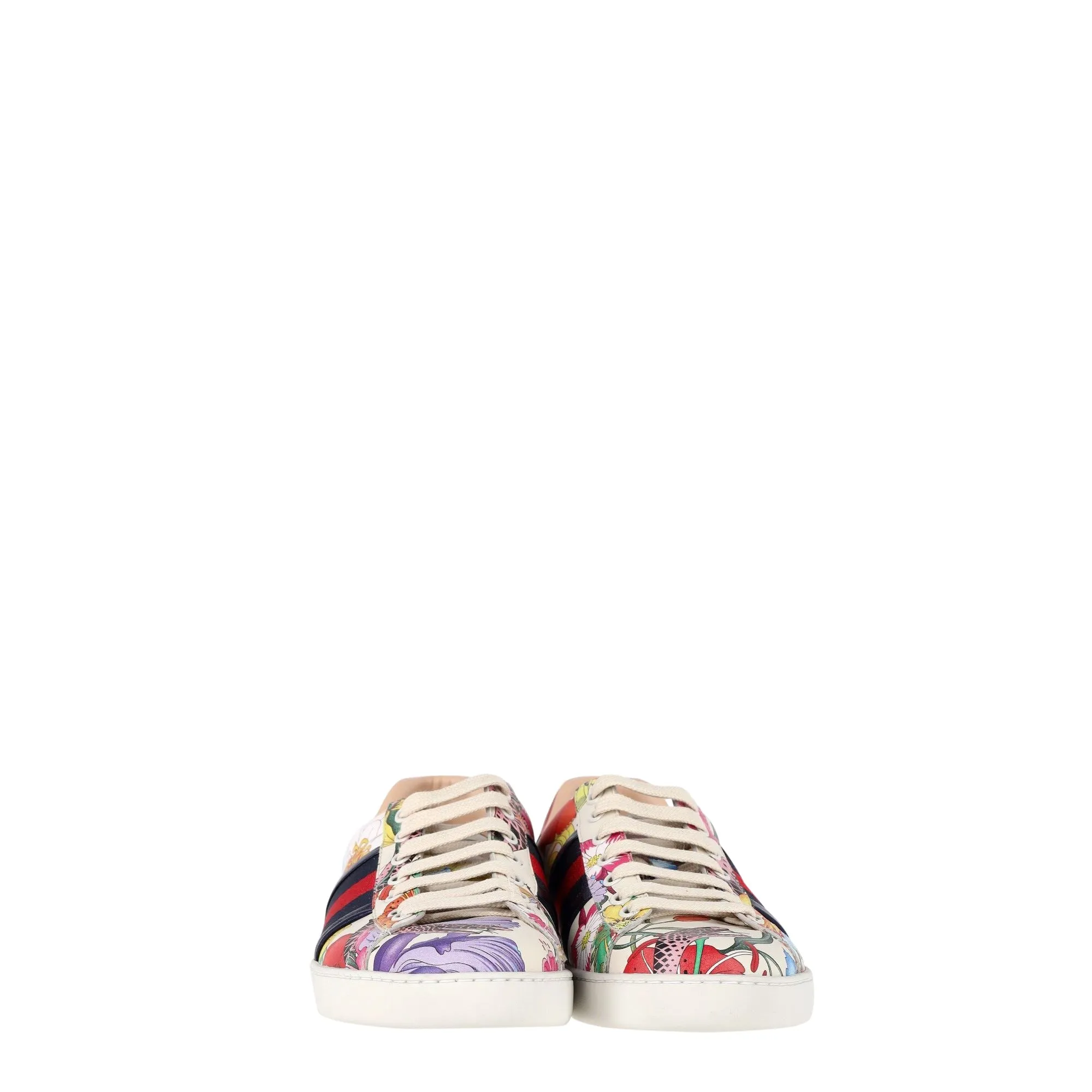 Gucci Floral Snake Ace Sneakers in Multicolor Leather