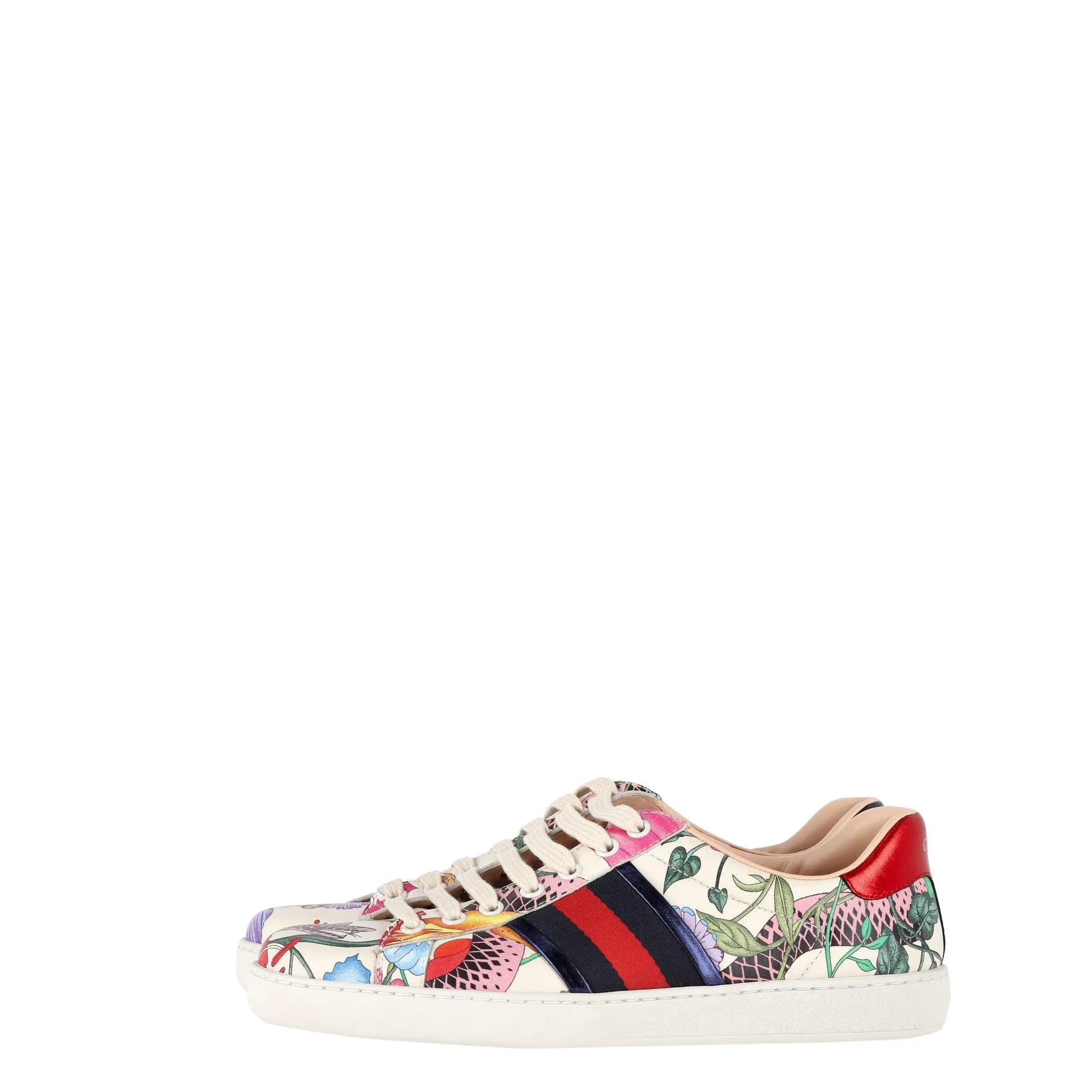 Gucci Floral Snake Ace Sneakers in Multicolor Leather