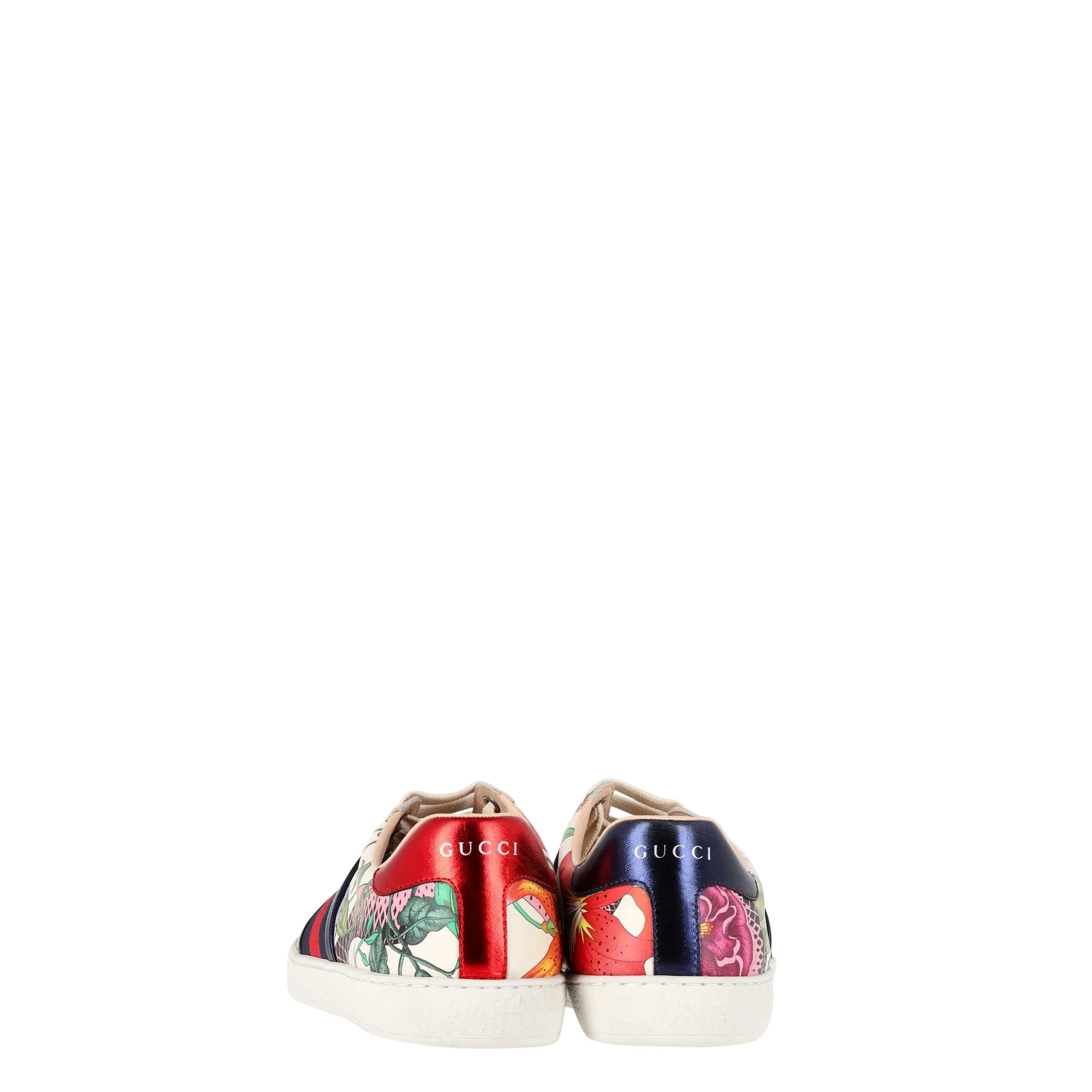 Gucci Floral Snake Ace Sneakers in Multicolor Leather