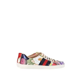 Gucci Floral Snake Ace Sneakers in Multicolor Leather