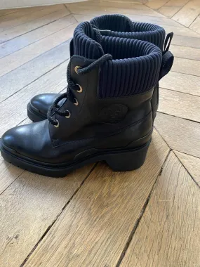 Hermes black boots 38.5 ASC1081