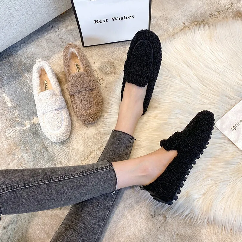 Ivyshape | Cozy Plush Loafers