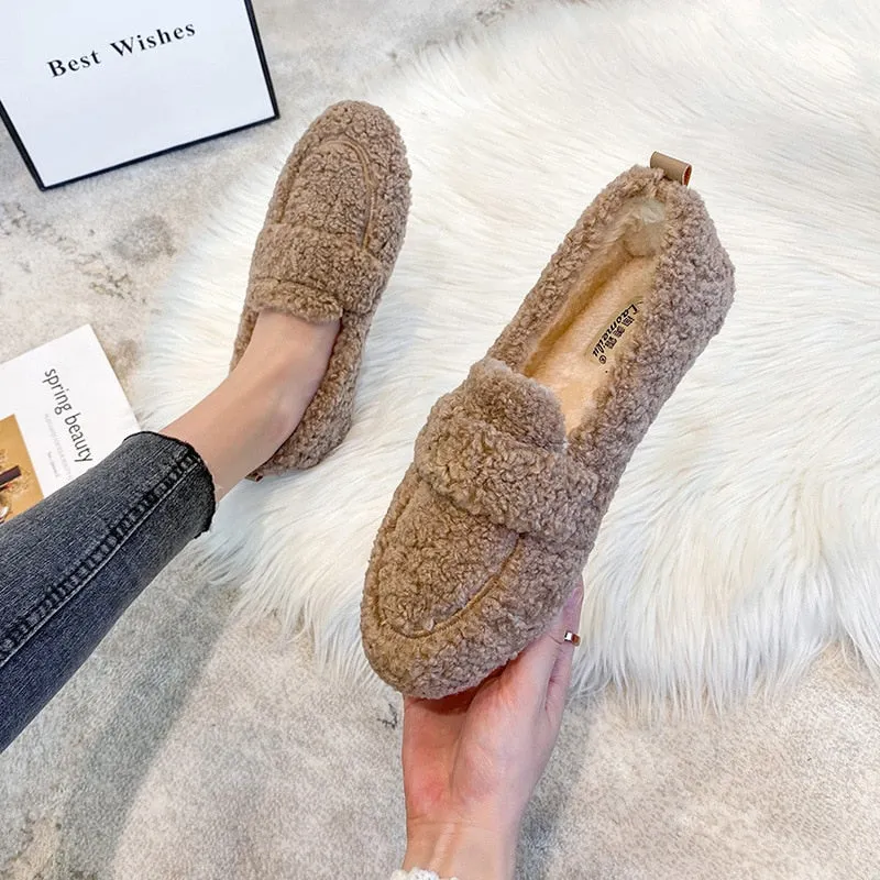 Ivyshape | Cozy Plush Loafers