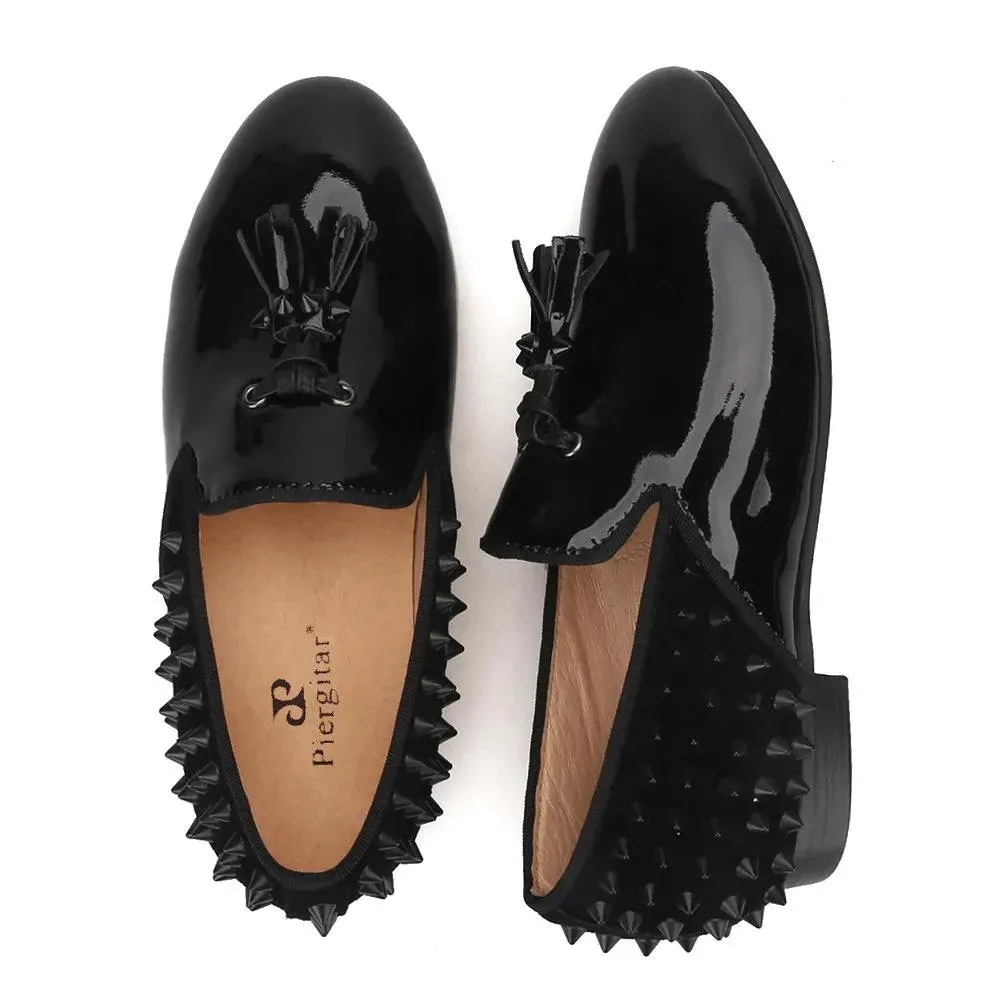 Kids Loafers Timeless Elegance: Handmade Children's Spiked Tassel Loafers