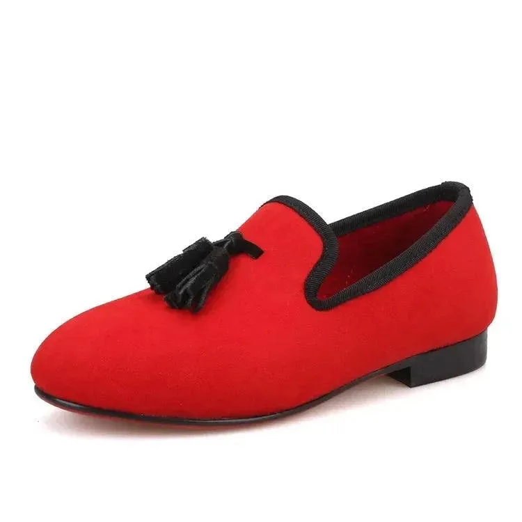 Kids Loafers Twinkle-Tassel: Parent-Child Velvet Loafers