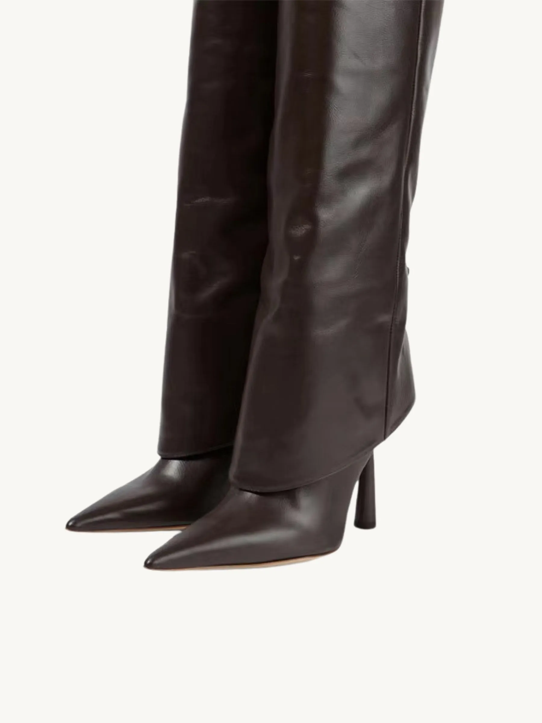 Kiera Croc-Embossed Knee-High Boots