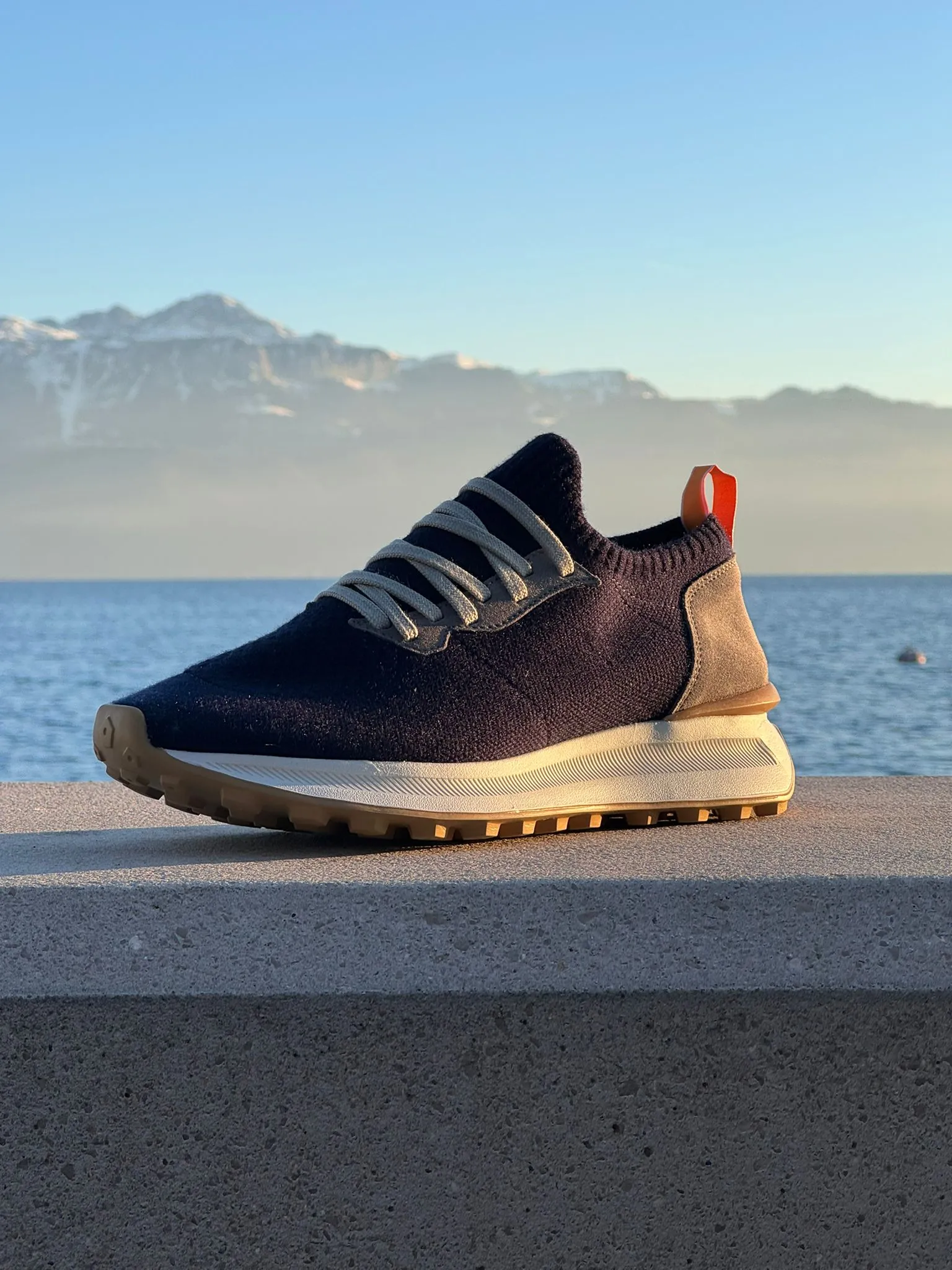 Knitted sneakers 003 - Navy & Light Grey