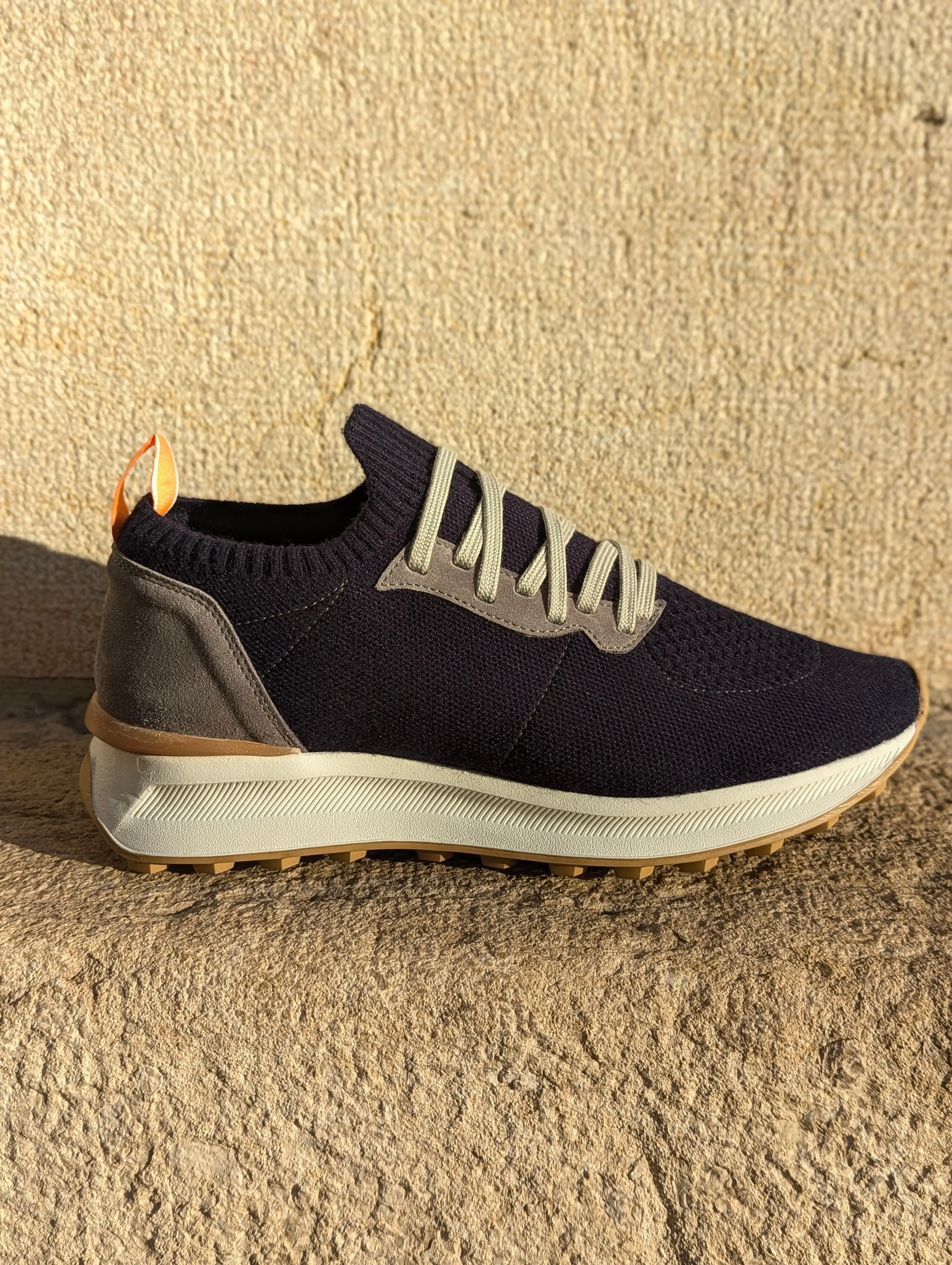 Knitted sneakers 003 - Navy & Light Grey