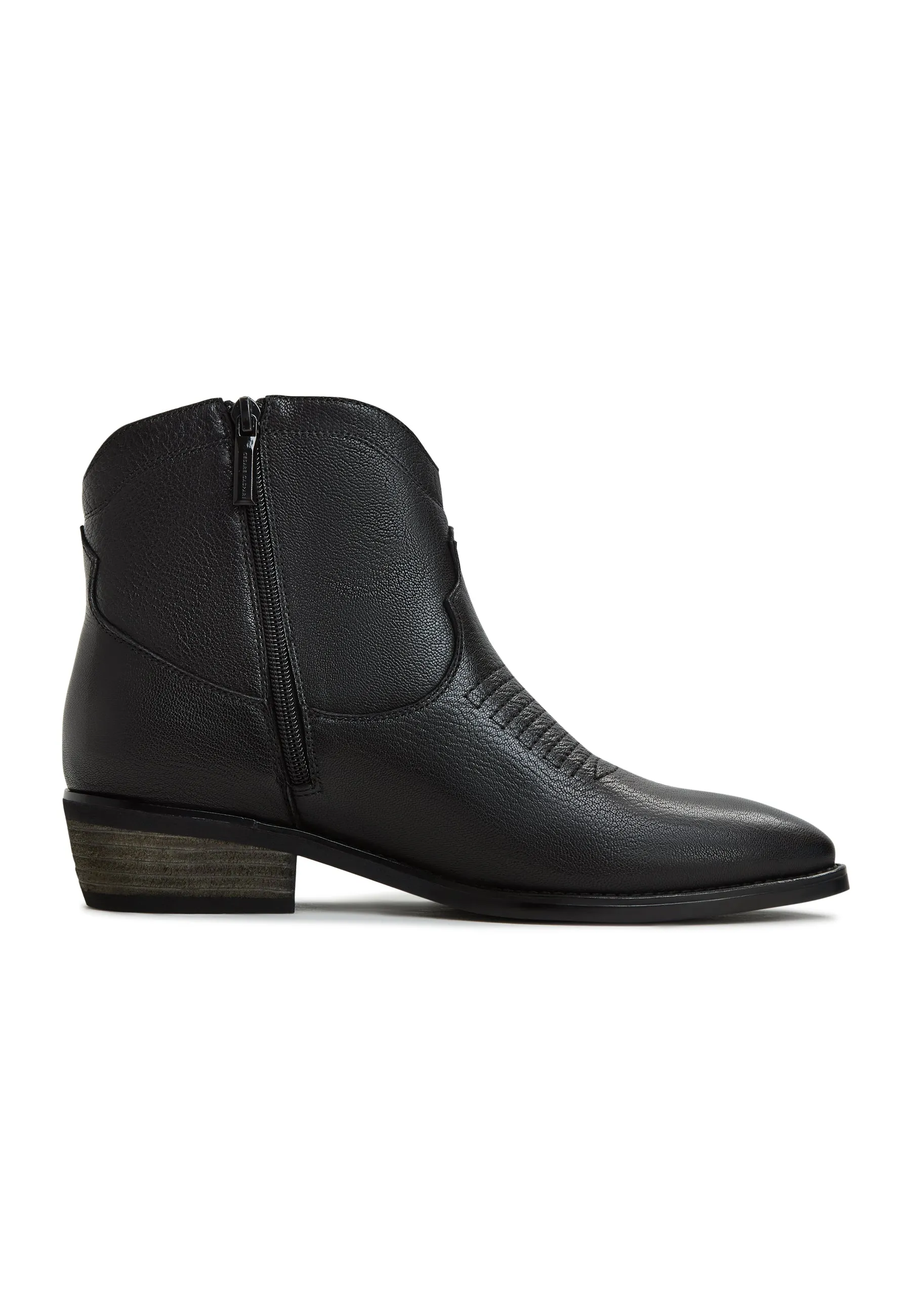 Leather Cowboy Boots Vicky - Black