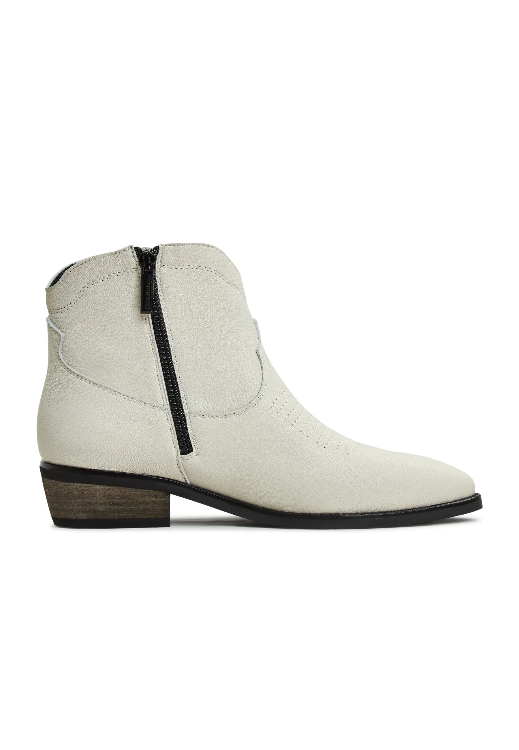 Leather Cowboy Boots Vicky - Ivory