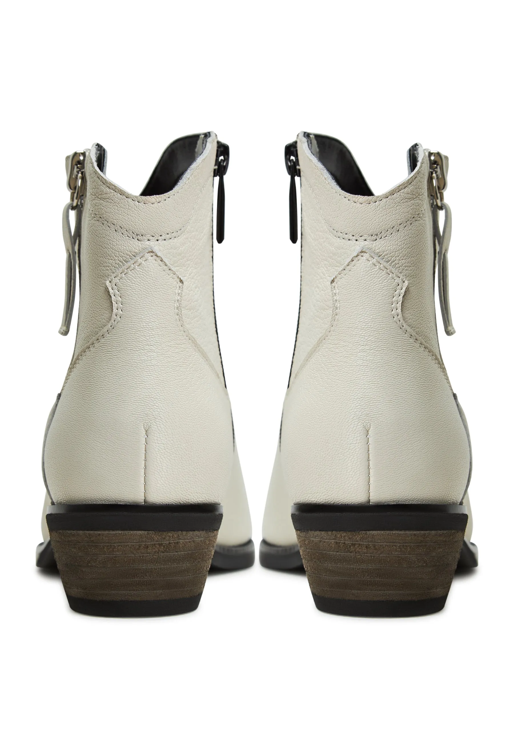 Leather Cowboy Boots Vicky - Ivory