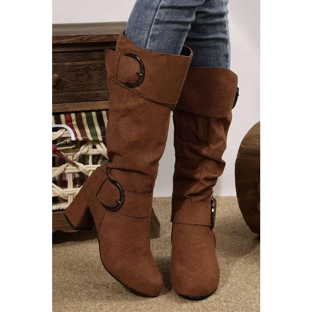 Luxury Suede Mid-Calf Boots Elevating Women's Luxury Fashion