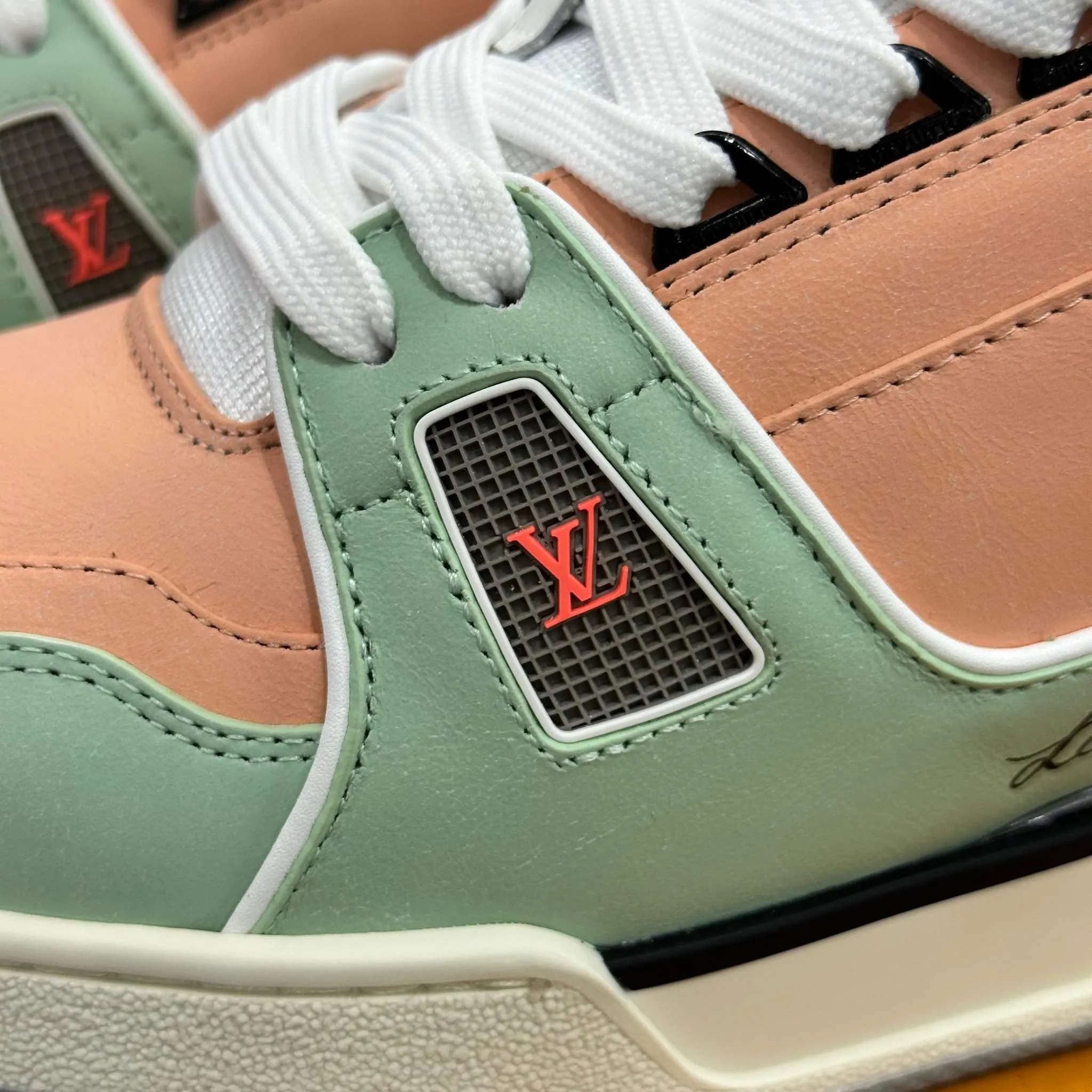 LV Trainer Orange Teal Vintage