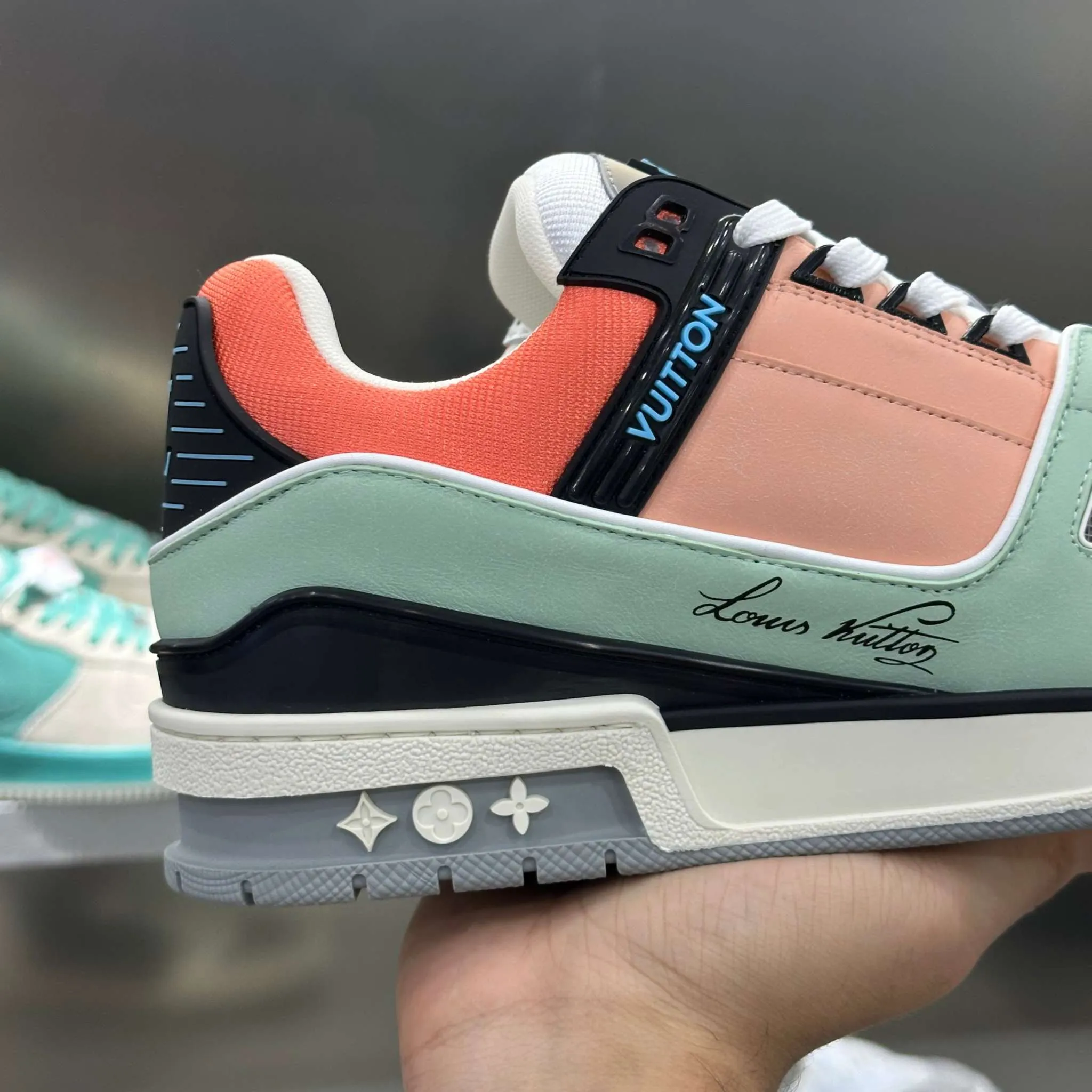 LV Trainer Orange Teal Vintage