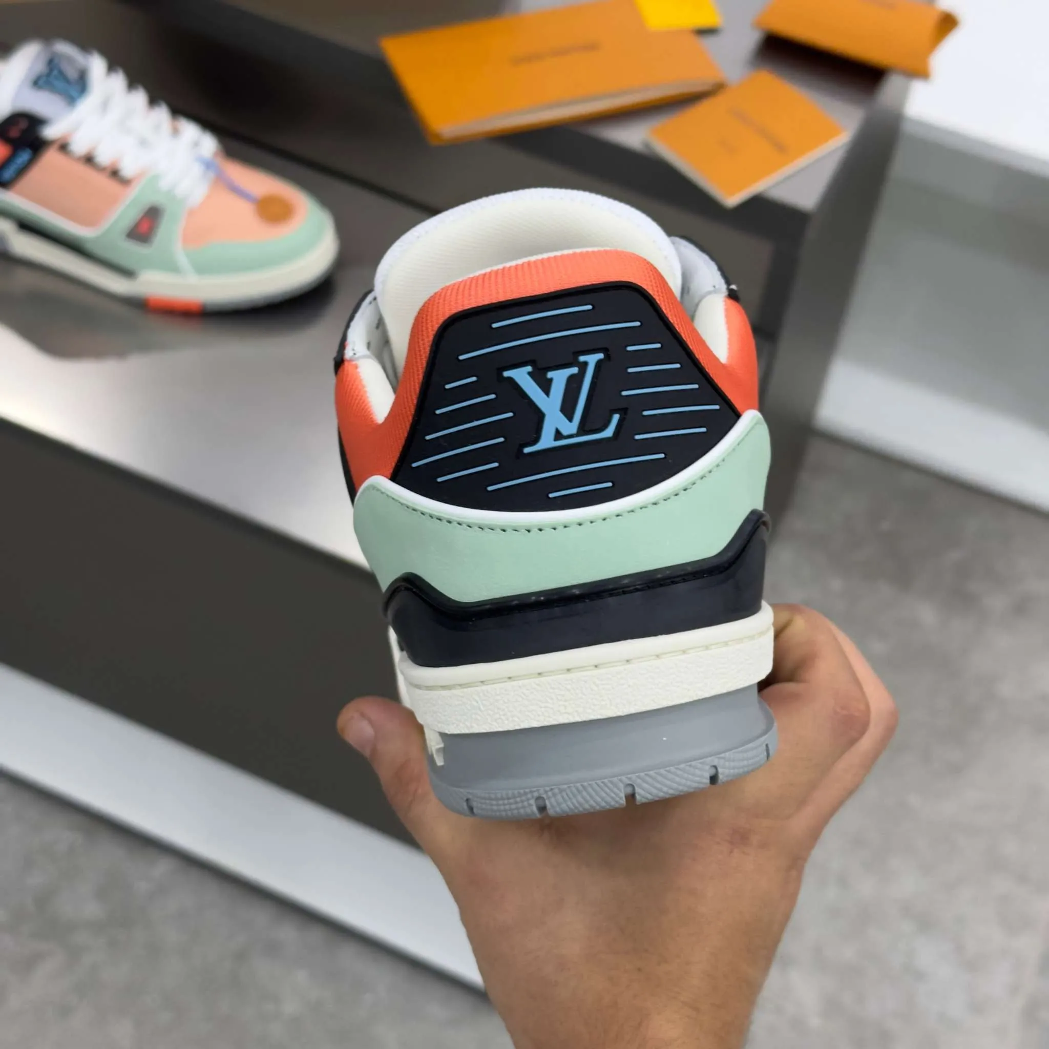 LV Trainer Orange Teal Vintage