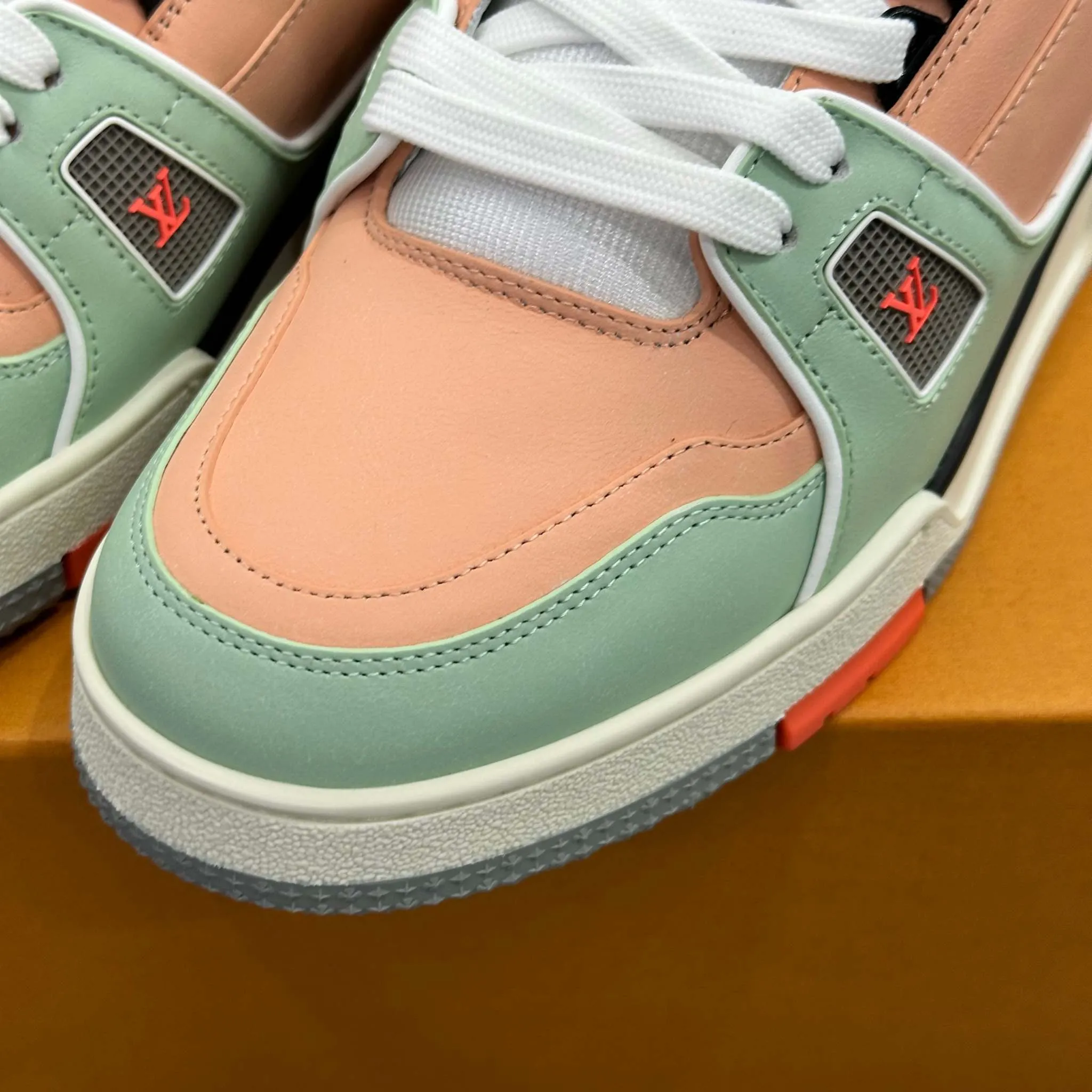 LV Trainer Orange Teal Vintage