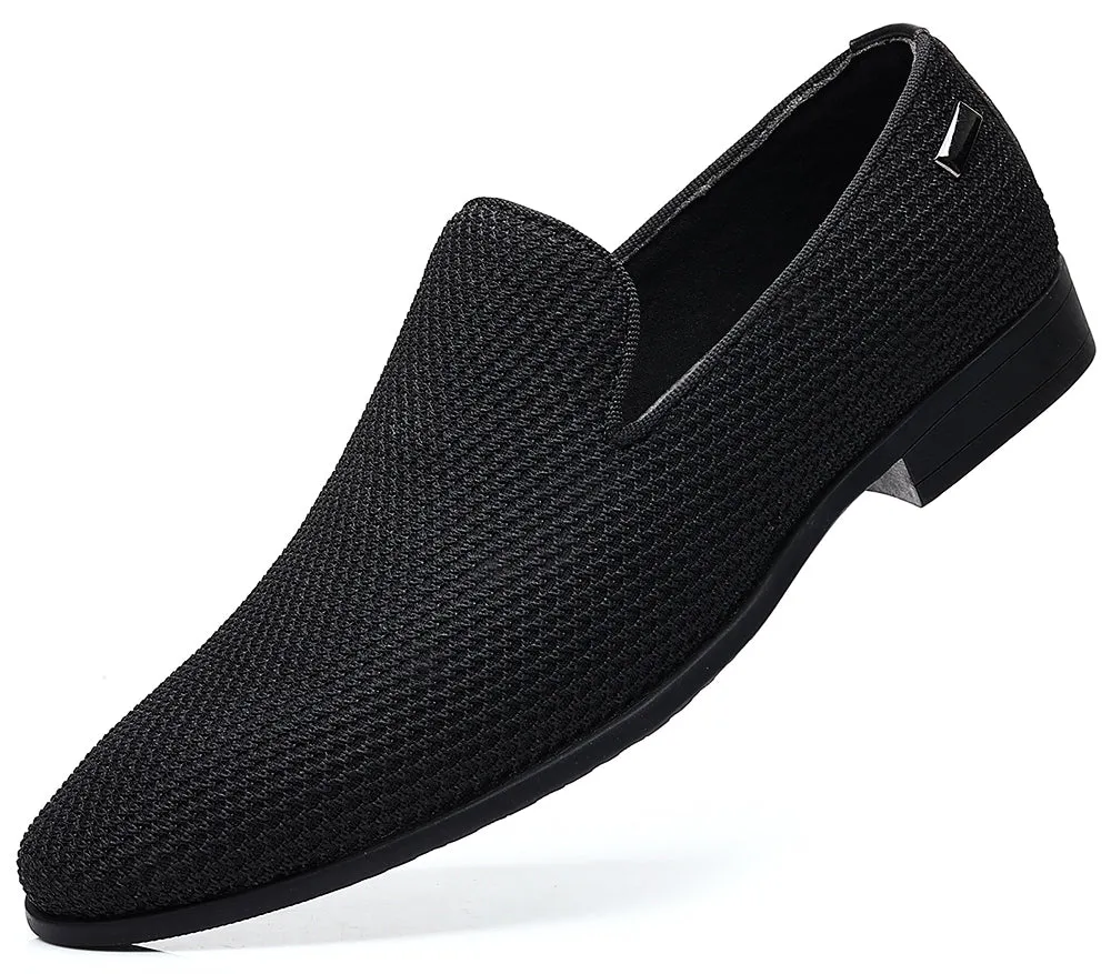 Men's Mesh Smoking Loafers Black