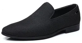 Men's Mesh Smoking Loafers Black