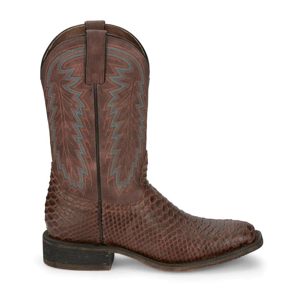 Mescalero Snake Print Square Toe Cowboy Boots