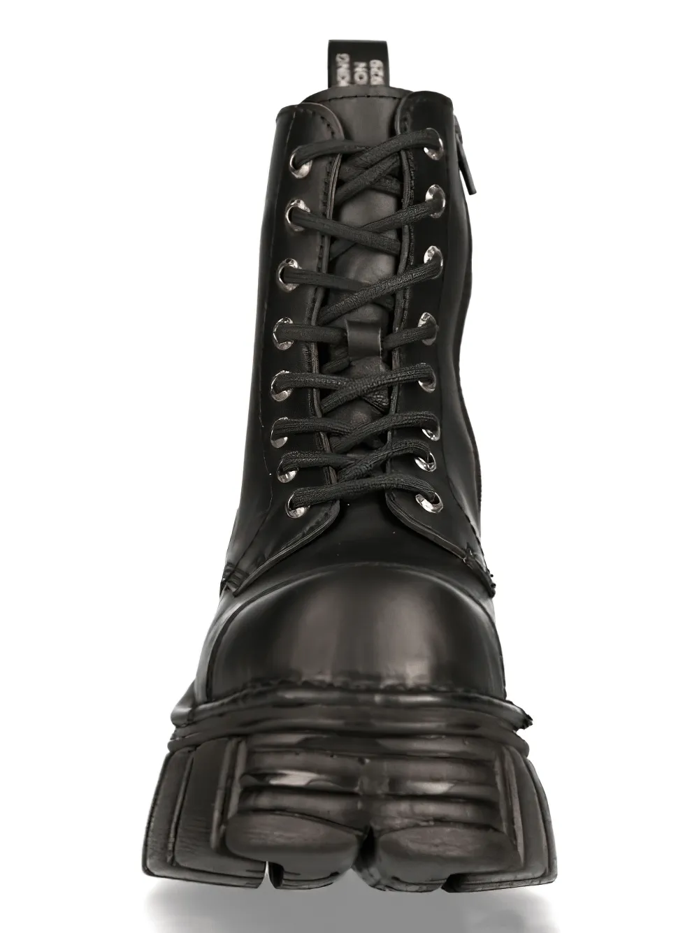 NEW ROCK Durable Black Military Boots with Laces