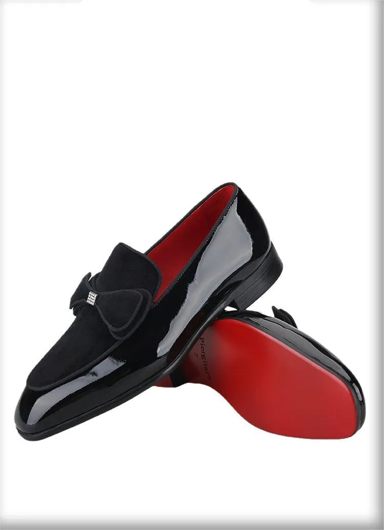 Patent Leather Velvet Men Loafers - Men Shoes