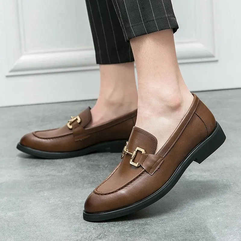 Round Toe Formal Men Loafers - Men Shoes