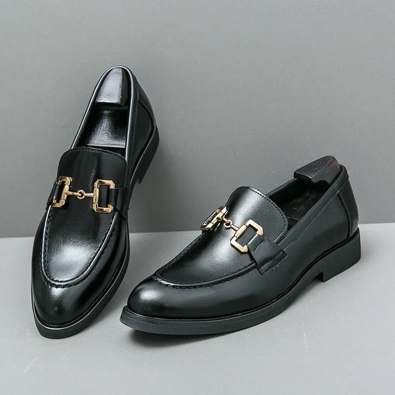 Round Toe Formal Men Loafers - Men Shoes