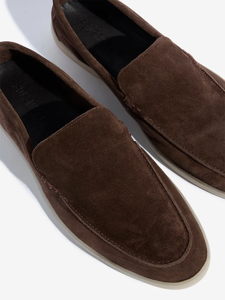 SOLEPLAY Brown Faux-Suede Loafers