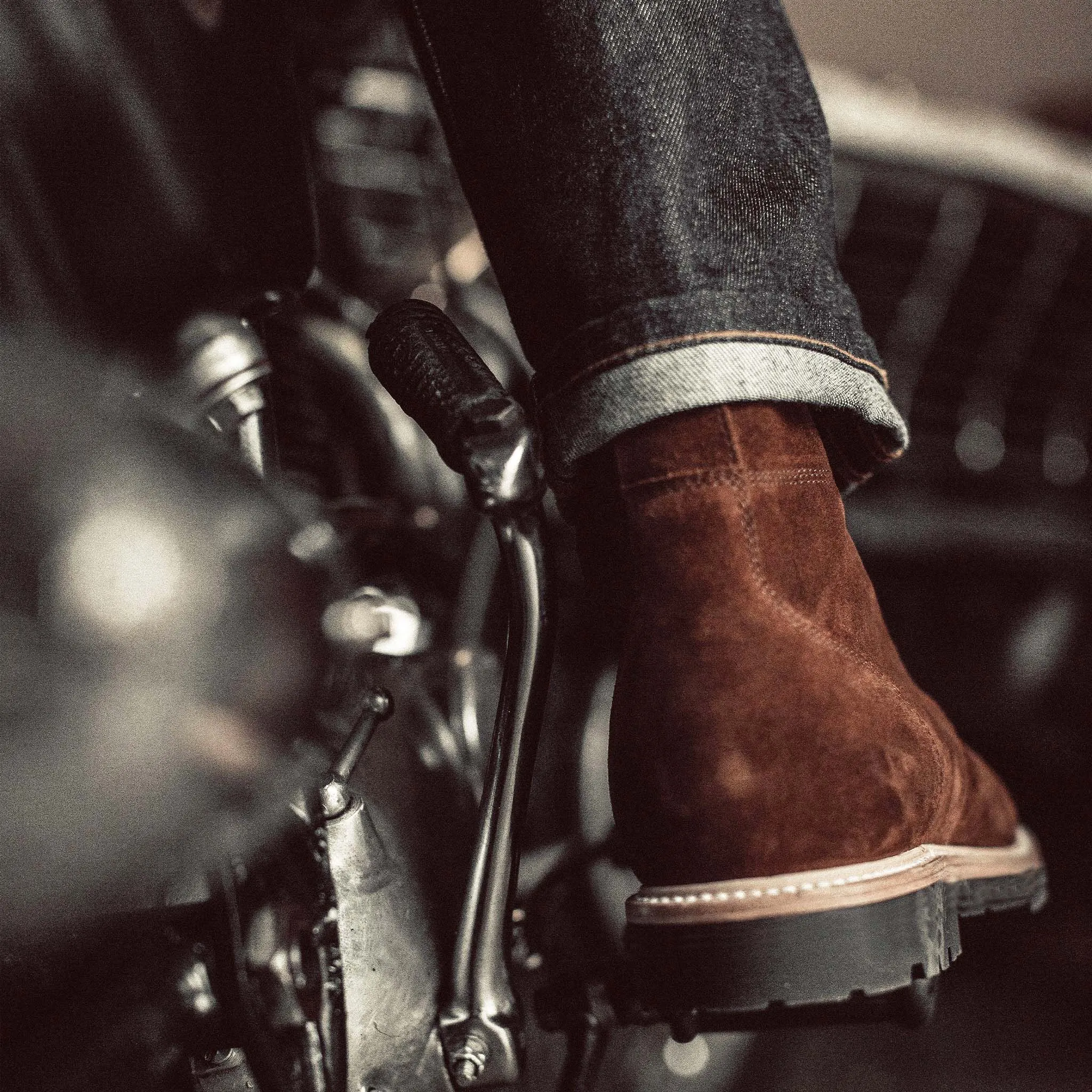 The Moto Boot in Snuff Weatherproof Suede