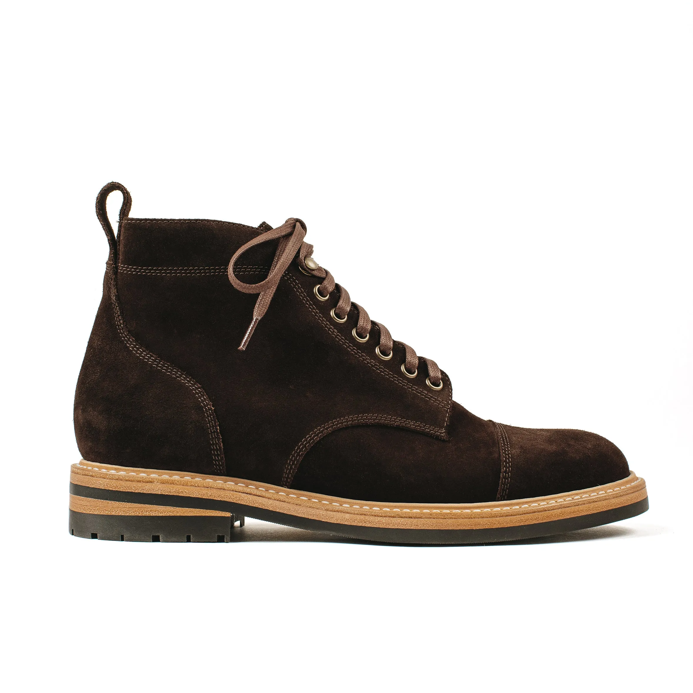 The Moto Boot in Weatherproof Chocolate Suede