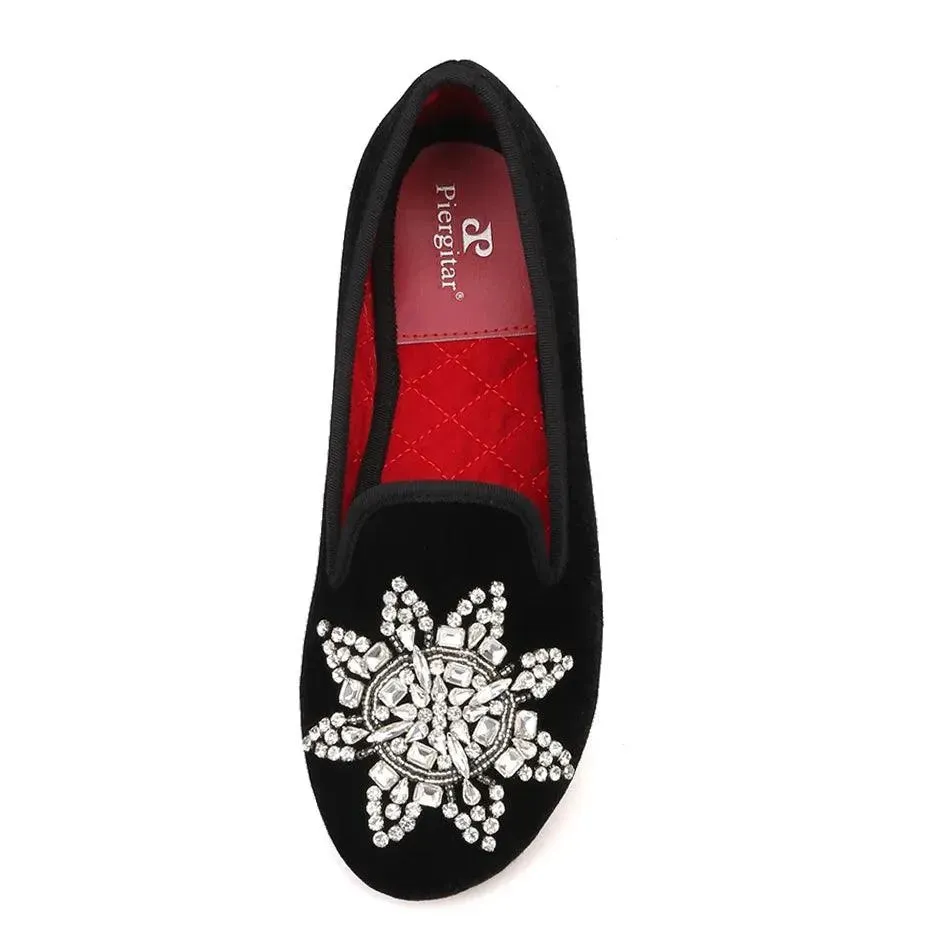 Velvet Rhinestone Women’s Loafers