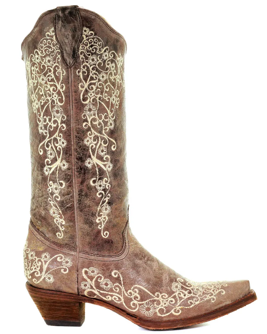 Women's Crater Bone Embroidery Boots